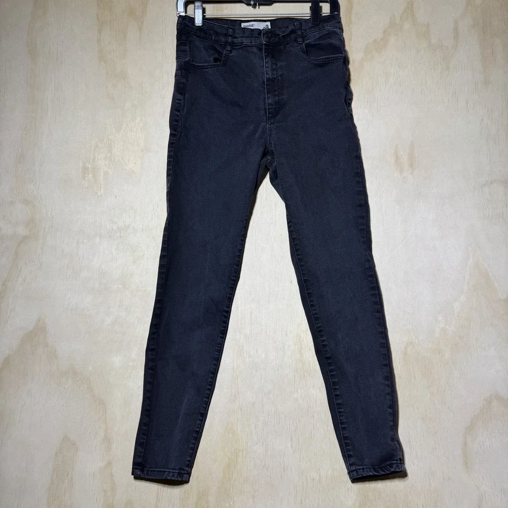 Garage Womens Size 9 Black Skinny Jeans Stretch Denim Dark Wash Casual